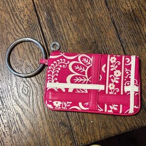 Vera Bradley Pink and Cream Wristlet